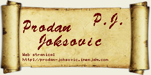 Prodan Joksović vizit kartica